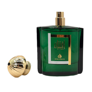 Perfume box showing barcode and UAE manufacturing details