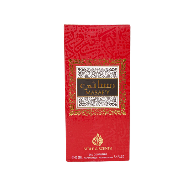 MASAEY is a well balanced, multi-layered scent that bursts opens with bright, fresh notes of Litchi, Pear, Bergamot essence which then merge into a rich, floral, and romantic heart consisting of Turkish Rose, Peony, and Vanilla.