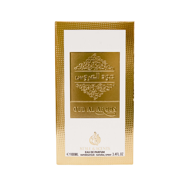 OUD AL AROOS is a premium aroma for men that features a captivating blend of top notes consisting of Saffron, Nutmeg, Lavender, and Jordanian Herbs that provide a spicy aroma.