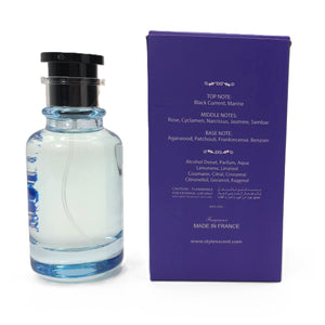 DEVSANA VII perfume bottle and base label with barcode – made in UAE