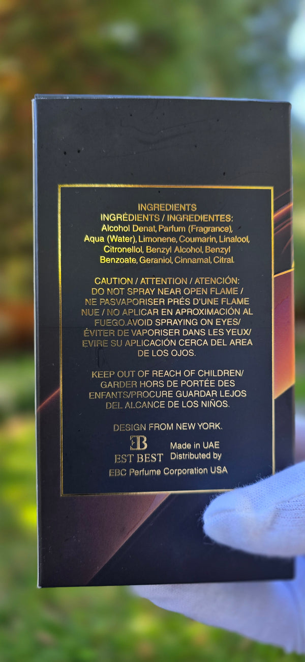 BLACK TIE perfume retail packaging box – EST BEST men’s fragrance