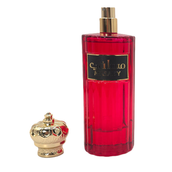 MASAE’Y perfume bottle back label and box with floral vibe description
