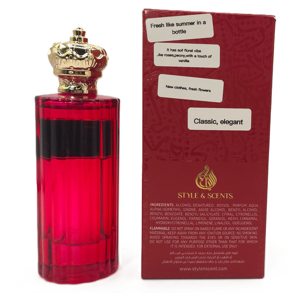 MASAE’Y perfume bottle back label and box with floral vibe description