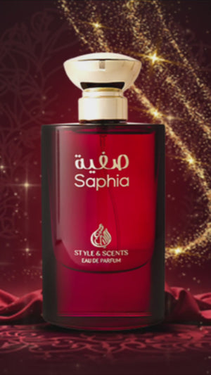 SAPHIA Eau De Parfum – Floral Gourmand Perfume for Women with Black Cherry, Rose, Almond & Cinnamon | 100ml, 20% Oil, 6 – 8 Hours 💃 Cozy, sweet, and seductive - great for nights and cold weather – Made in UAE (MDO006)